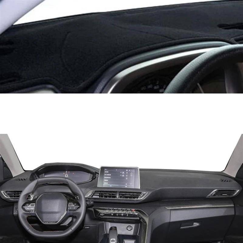 Auto Innere Dashboard Abdeckung Für Peugeot 3008 5008 2017 2018 2019 2020 Auto Dash Matte Teppich Sonnenschutz Dashmat Teppich Armaturenbrett Abdeckung(Black LHD) von UFITIDU