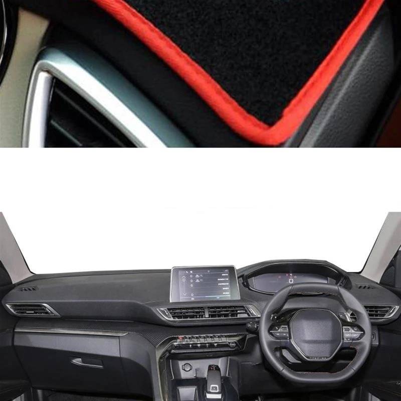 Auto Innere Dashboard Abdeckung Für Peugeot 3008 5008 2017 2018 2019 2020 Auto Dash Matte Teppich Sonnenschutz Dashmat Teppich Armaturenbrett Abdeckung(Red RHD) von UFITIDU