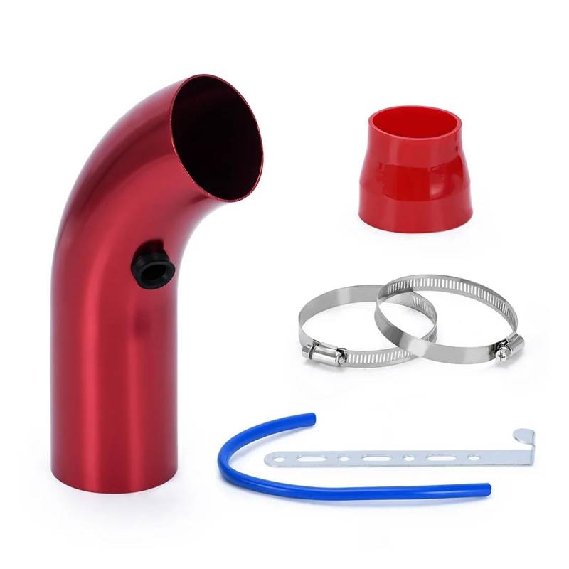 Auto Luftansaugschlauch PQY-IMK14 Universal 3" 76mm Luftfilter & Kaltluftansaugrohr Turbo-Induktionsrohr-Set Ohne Luftfilterkegel Lufteinl(Rot) von UFITIDU