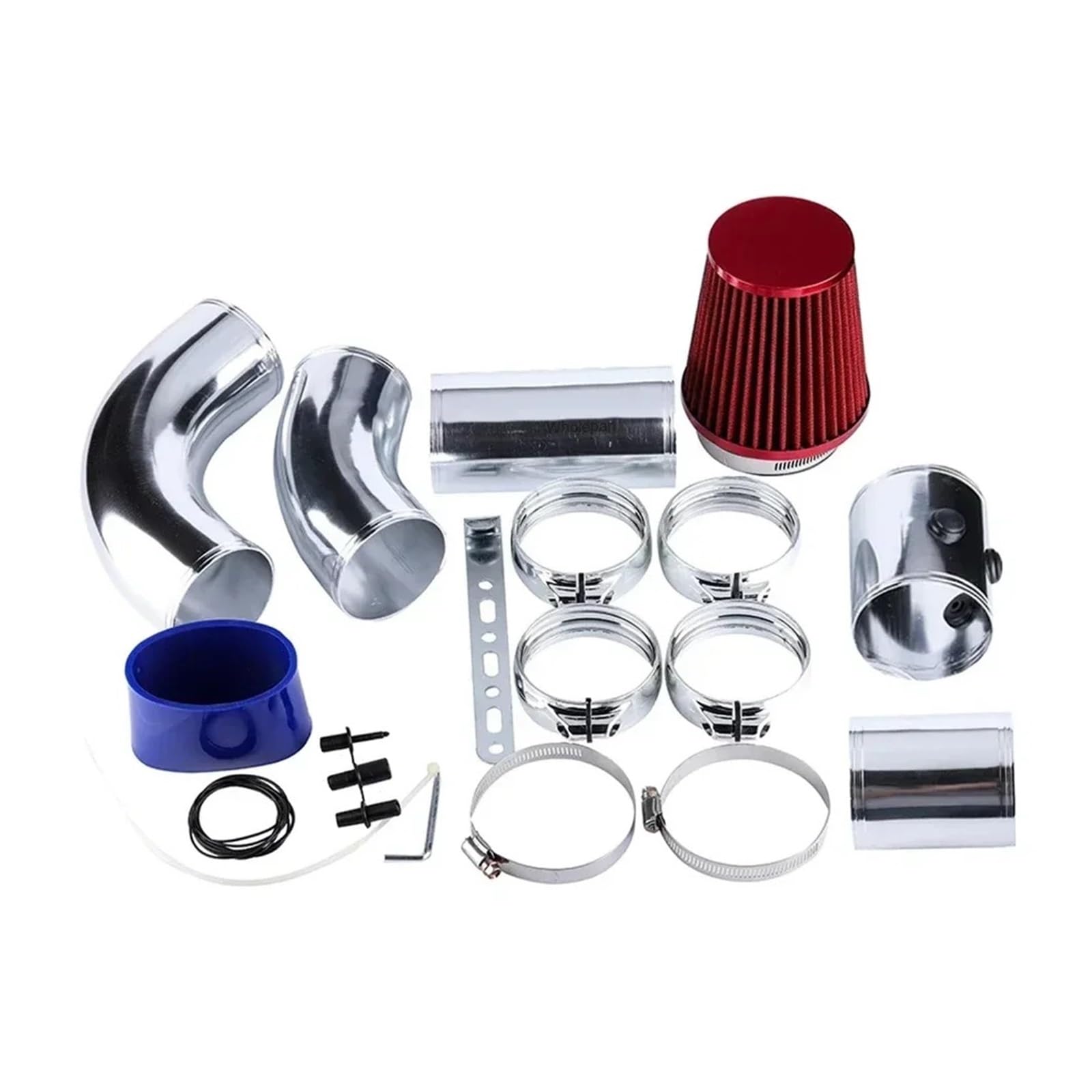 Auto Luftansaugschlauch Universal 3" 76mm Luftansaugrohr-Set Aluminiumlegierung Turbo-Einlassrohr Direktes Kaltluftfilter-Einspritzsystem Auto-Ansaugrohr-Set Lufteinl(A-with air Filter) von UFITIDU