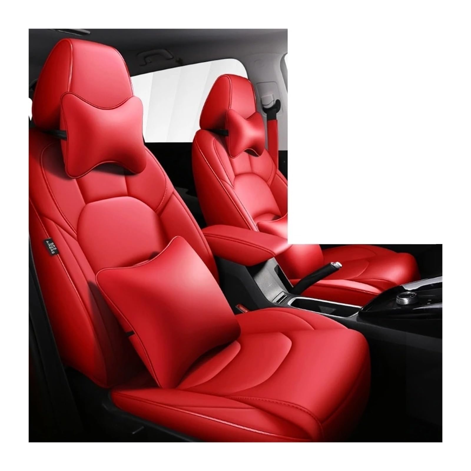 Auto Sitzbezug Für Jeep Alle Modelle Für Renegade Für Compass Für Cherokee, Für Patriot Für Wrangler, Auto-Innenausstattung Individueller Vollständiger Autositzbezug Auto Schonbezüge(Add pillow red) von UFITIDU