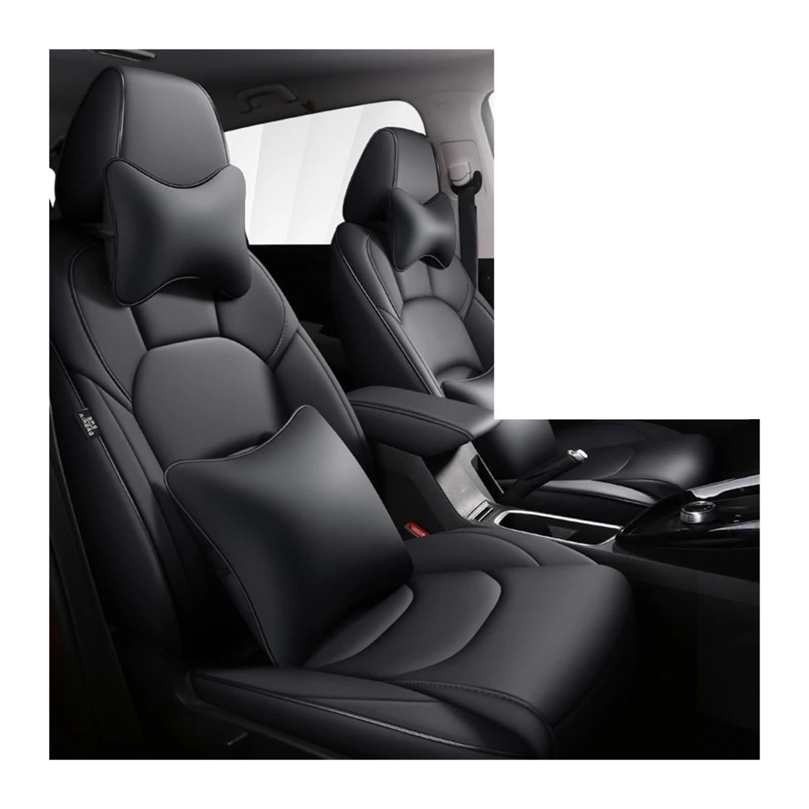 Auto Sitzbezug Für Jeep Alle Modelle Für Renegade Für Compass Für Cherokee, Für Patriot Für Wrangler, Auto-Innenausstattung Individueller Vollständiger Autositzbezug Auto Schonbezüge(Add pillow black) von UFITIDU