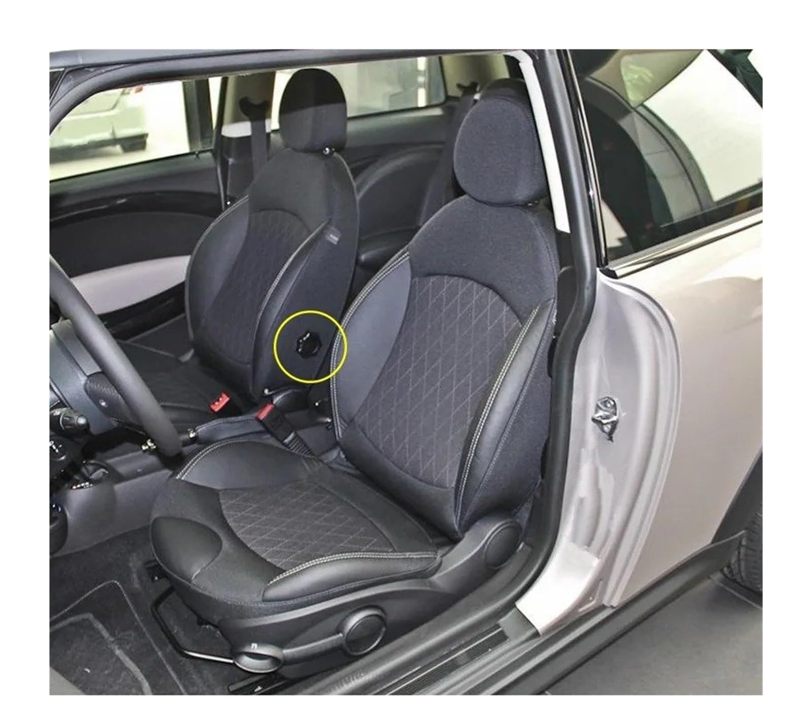 Auto Sitzbezug Für Mini Für Cooper R56 3 TÜR R55 Für CLUBMAN R57 CABRIO 2015 2014 2013 2012 2011 2010 2009 2008 Auto Sitzbezüge Schutz Kissen Pad Auto Schonbezüge(Front seats,BEGIE_HIGH VERSION) von UFITIDU