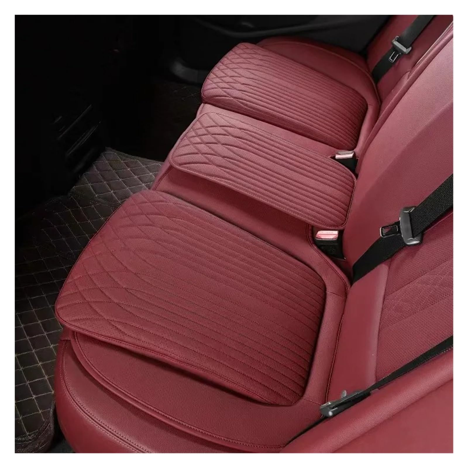 Auto Sitzbezug Rutschfestes Stützpolster Für Nutzfahrzeuge Aus Luxuriösem Ler Universeller Schwamm-Sitzbezug Mit Hohem Rückprall 54 Cm Atmungsaktives Autositzkissen Auto Schonbezüge(Rear seat cushion von UFITIDU