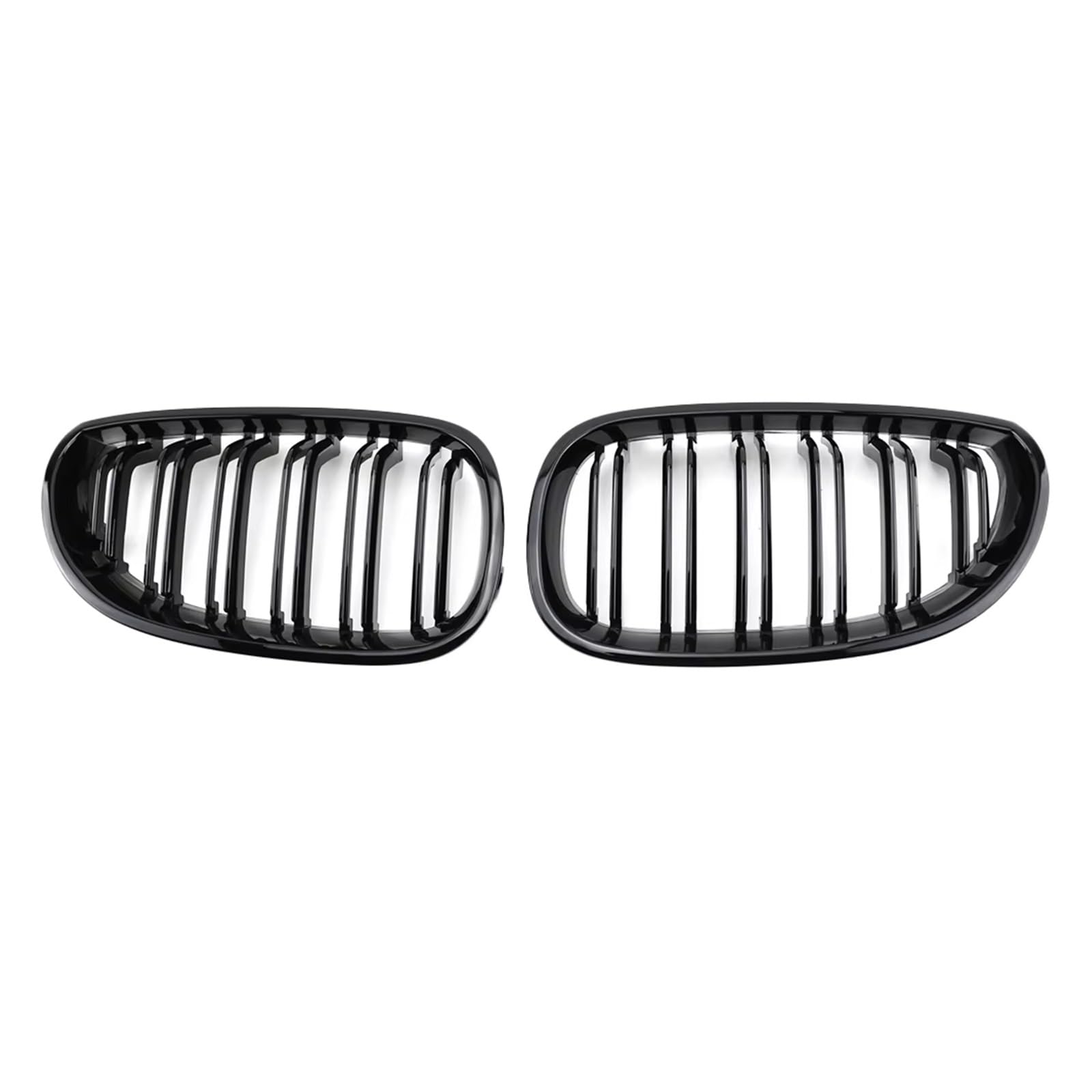 Front Kühlergrille 1 Paar Schwarz Glänzender Frontnierengrill Mit Doppellamelle 2 Linien L Für E60 E61 5er-Serie M5 520I 535I 550I 2004-2009 Renngitter Frontgrill von UFITIDU