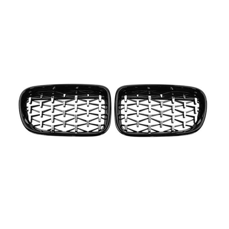 Front Kühlergrille Auto-Frontgrill Diamant-Nierengitter Renngitter Chrom-Kühlergrill-Stil Auto-Ersatzteil Für X3 F25 2011 2012 2013 Frontgrill(Black Silver) von UFITIDU