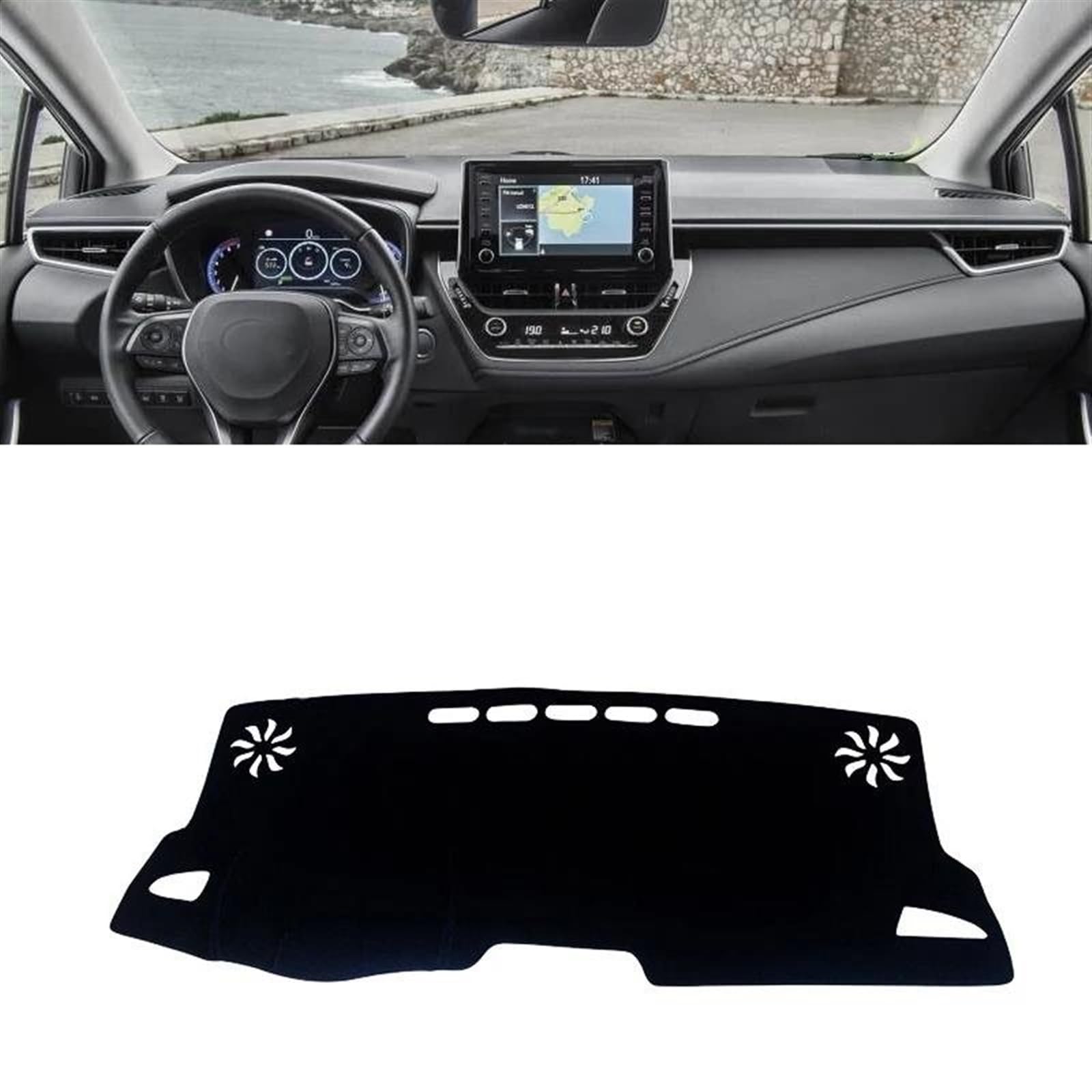 Für Toyota Für Corolla E210 12th 2019 2020 2021 2022 2023 Auto Dashboard Abdeckung Matte Dashboard Sonnenschutz Pad Armaturenbrett Abdeckung(A LHD Black Side) von UFITIDU