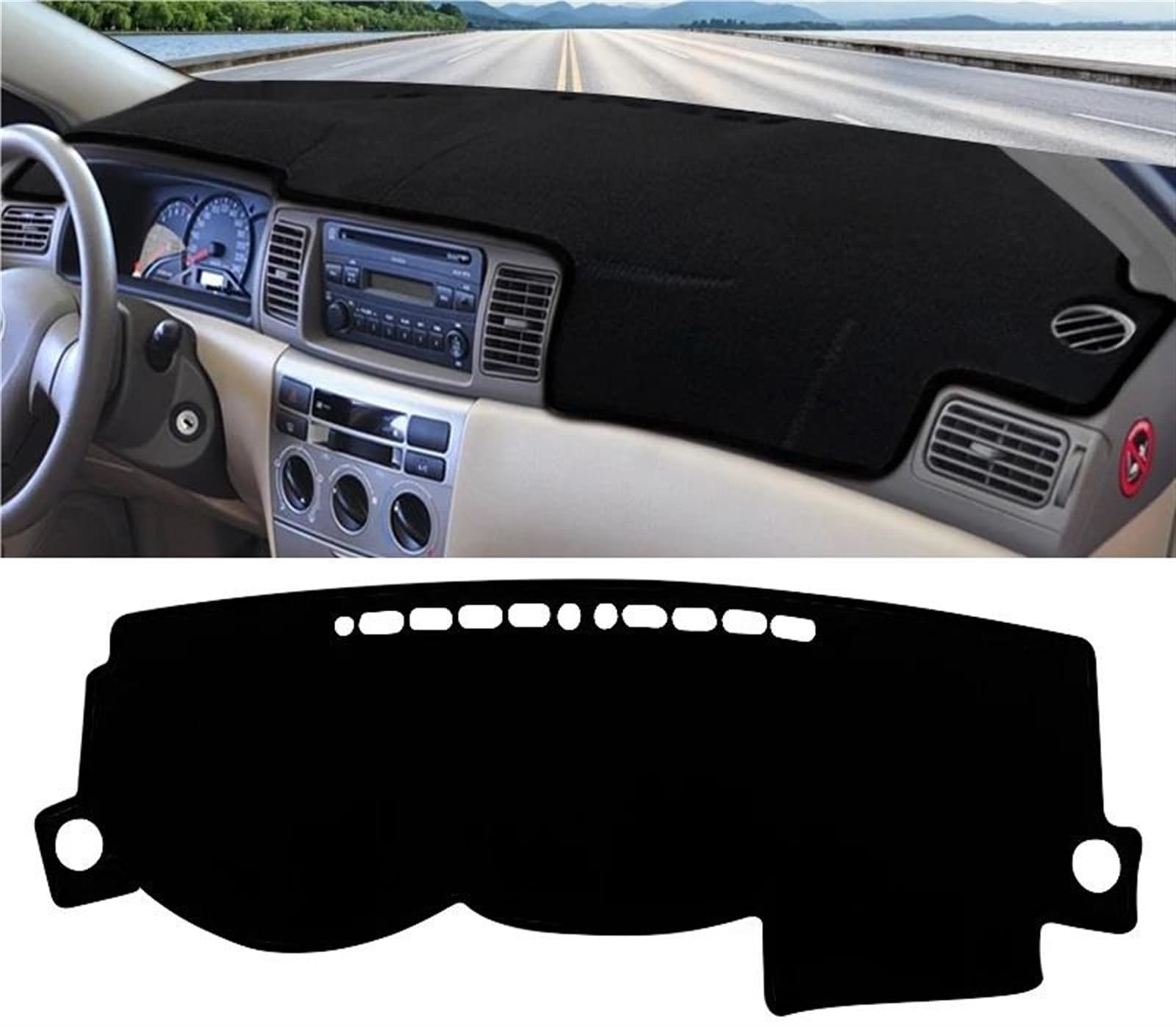 Für Toyota Für Corolla IX E120 E130 2001-2004 2005 2006 2007 Auto Armaturenbrett Abdeckung Sonnenschutz Vermeiden Licht Matte Pad Armaturenbrett Abdeckung(A LHD Black Side) von UFITIDU