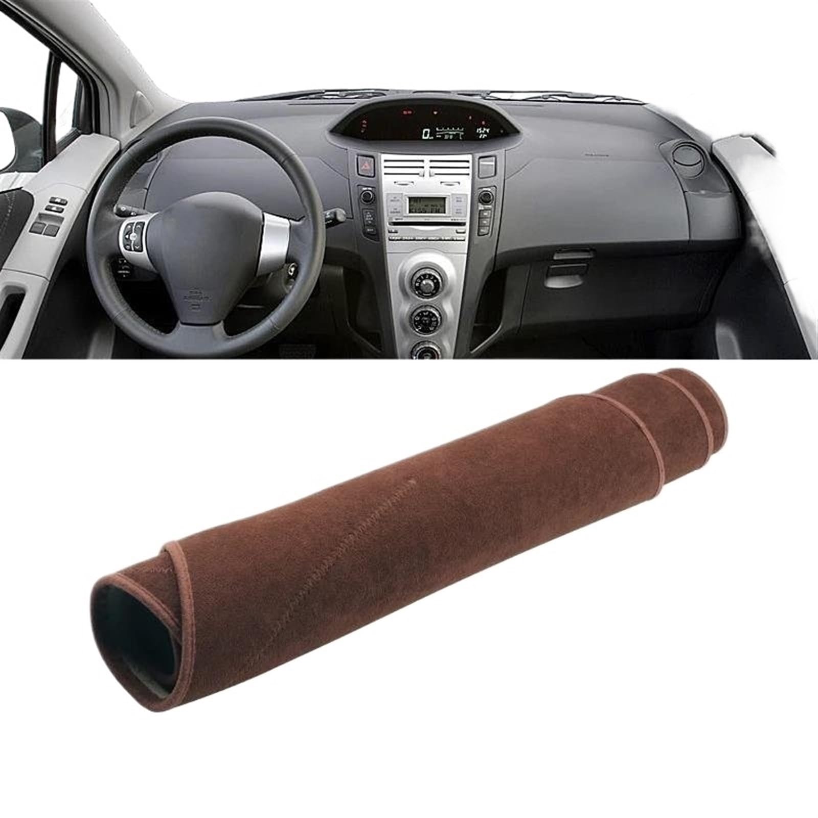 Für Toyota Für Yaris Für Vitz 2006 2007 2008 2009 2010 2011 Auto Armaturenbrettabdeckung Sonnenschutzpolster Teppiche Matten Armaturenbrett Abdeckung(B Brown LHD) von UFITIDU