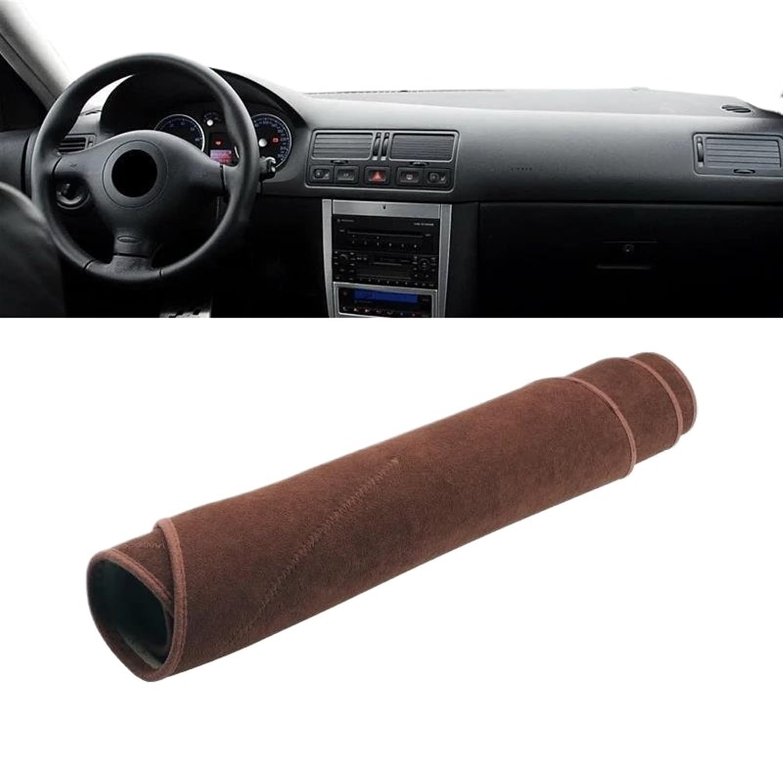 Für VW Für Golf 4 MK4 1997 1998 1999 2000 2001 2002 2003 Armaturenbrettabdeckung Vermeiden Sie Lichtmattenteppiche Autozubehör Armaturenbrett Abdeckung(B Brown) von UFITIDU