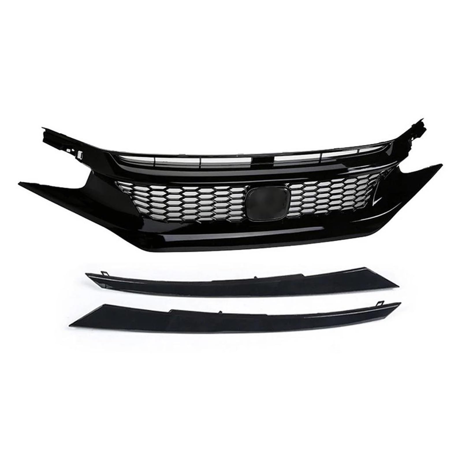 Kühlergrill Für 10. Generation Für Civic 2016–2018 2019–2020 2021 Fronthaubengrill Racing Stoßstangengrill Außenzubehör Schwarzer Kühlergrill Frontgrill(2021 Black-B) von UFITIDU