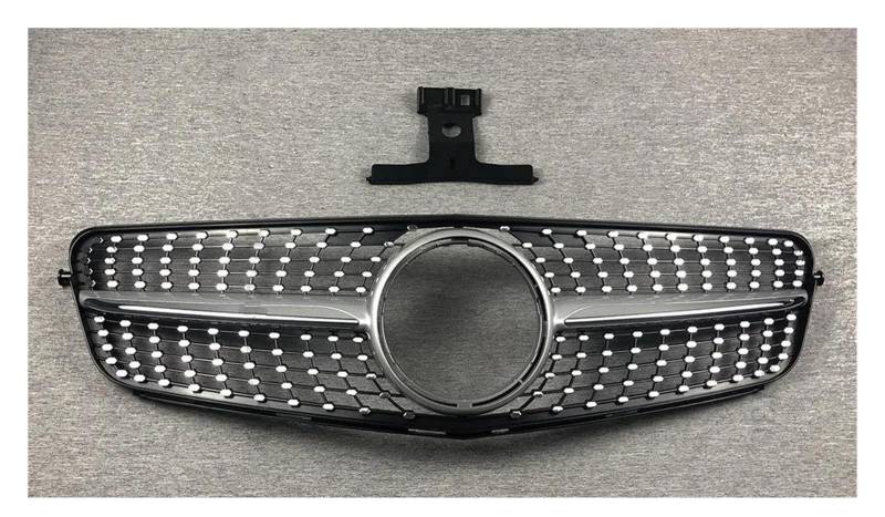 Kühlergrill Für Benz C Klasse W204 07 2008 2009 2010 2011 2012 2013 2014 C180 C200 C250 C300 C350 Diamant Stil Gitter Vorne Grill Frontgrill(Chrome Silver) von UFITIDU