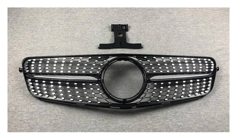 Kühlergrill Für Benz C Klasse W204 07 2008 2009 2010 2011 2012 2013 2014 C180 C200 C250 C300 C350 Diamant Stil Gitter Vorne Grill Frontgrill(Glossy Black) von UFITIDU