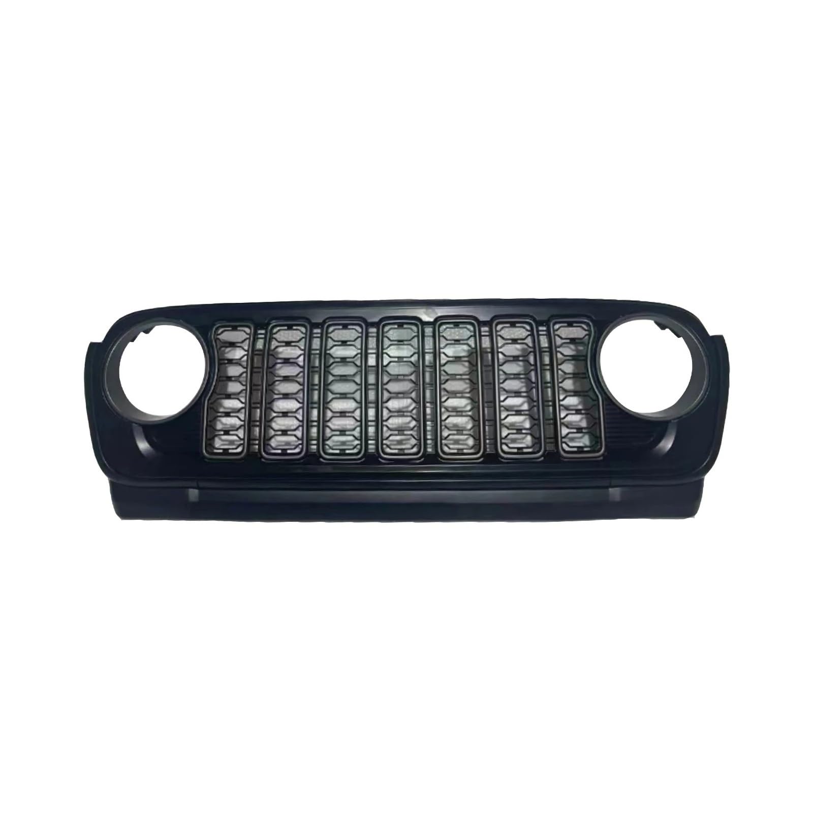 Kühlergrill Für Jeep Für Wrangler JL 2018 + JL1300 Design ABS Front Grill Schwarz Grille Frontgrill(Out Camera Hole) von UFITIDU