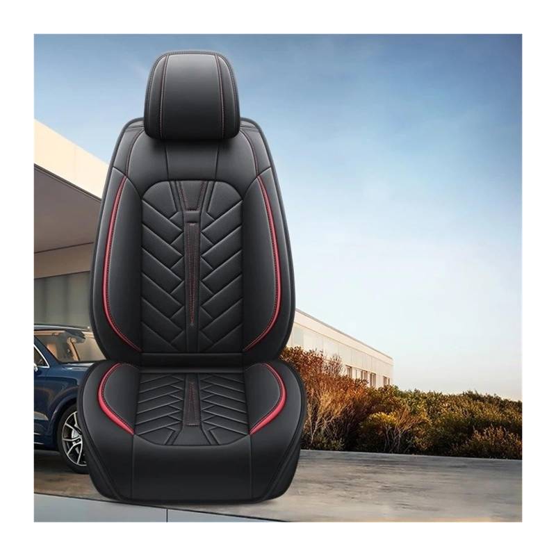 UFITIDU Auto Sitzbezug 1 Sitz Für Mini Für Cooper R56 R50 R53 Jcw Für Countryman Für Clubman Auto Zubehör Innen Universal Leder Auto Sitzbezüge Auto Schonbezüge(Black Red) von UFITIDU