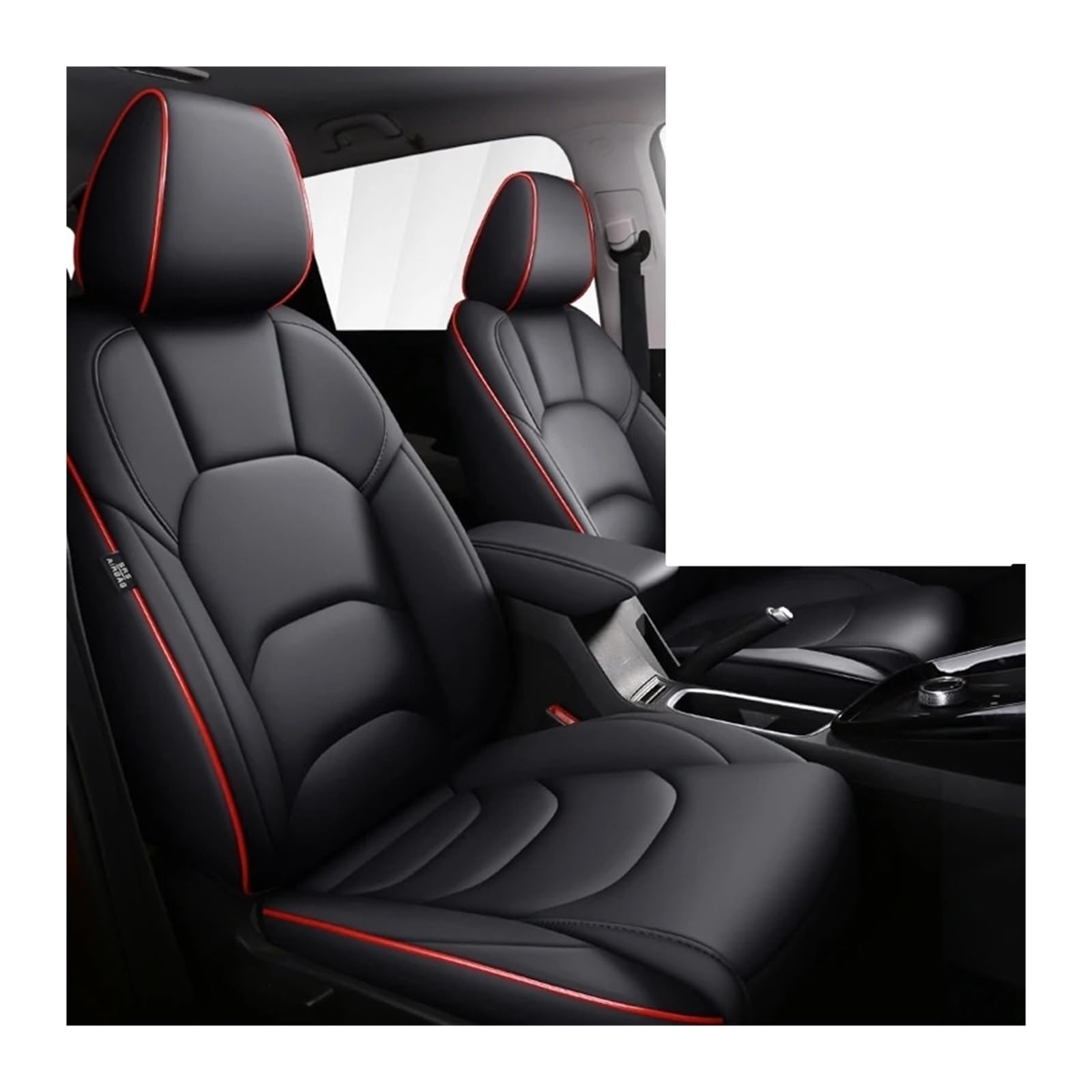 UFITIDU Auto Sitzbezug Autositzbezug Für Alle Modelle 911 Für Panamera Für Cayman Für Cayenne Custom Full Coverage Leder Auto-Innenausstattung Auto Schonbezüge(Standard Black red) von UFITIDU