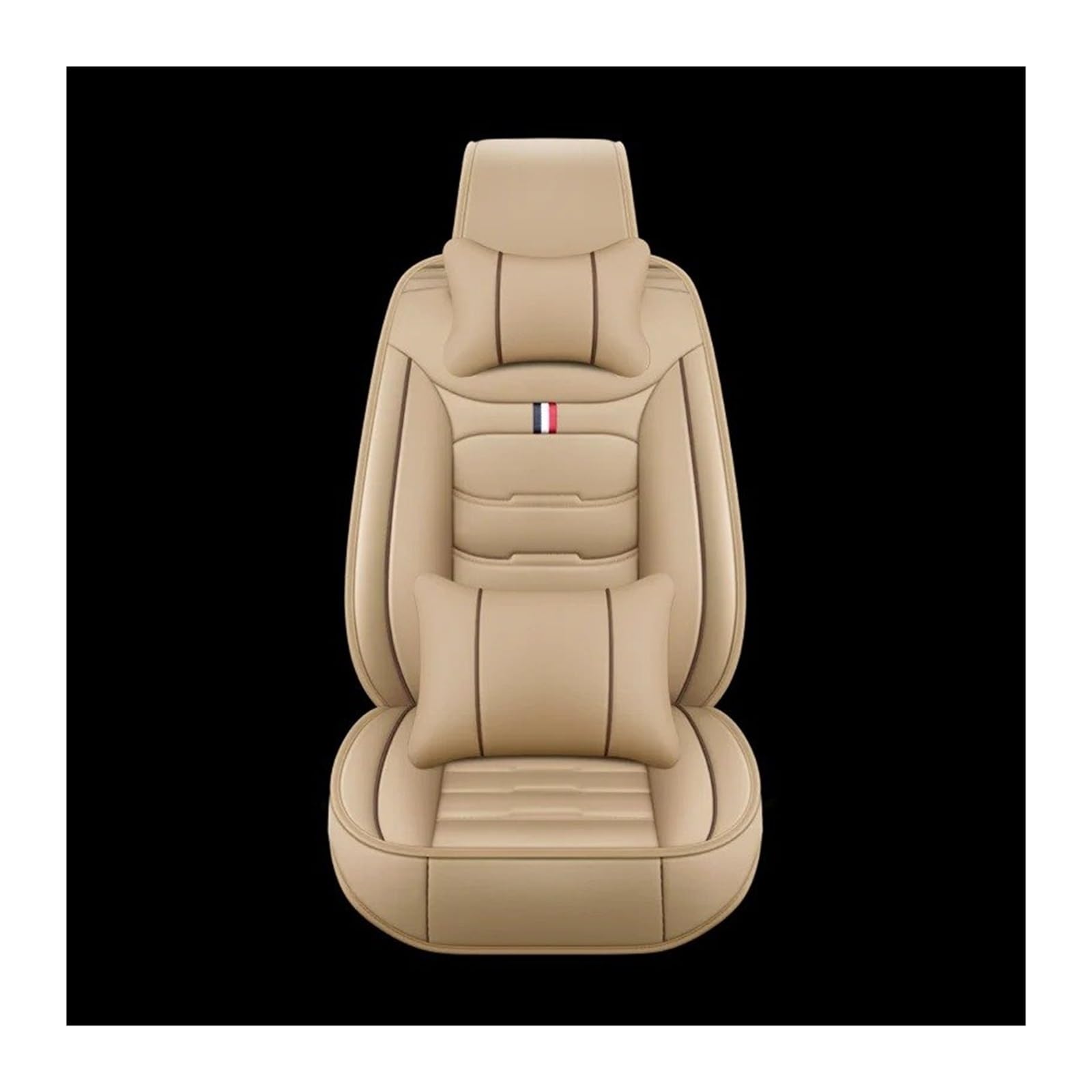 UFITIDU Auto Sitzbezug Autozubehör Für Alle Modelle Für Captur Für Logan Für Kadjar Trafic Für Scenic Armlehne Megane Leder-Autositzbezug Auto Schonbezüge(1 seat Beige Pillow) von UFITIDU