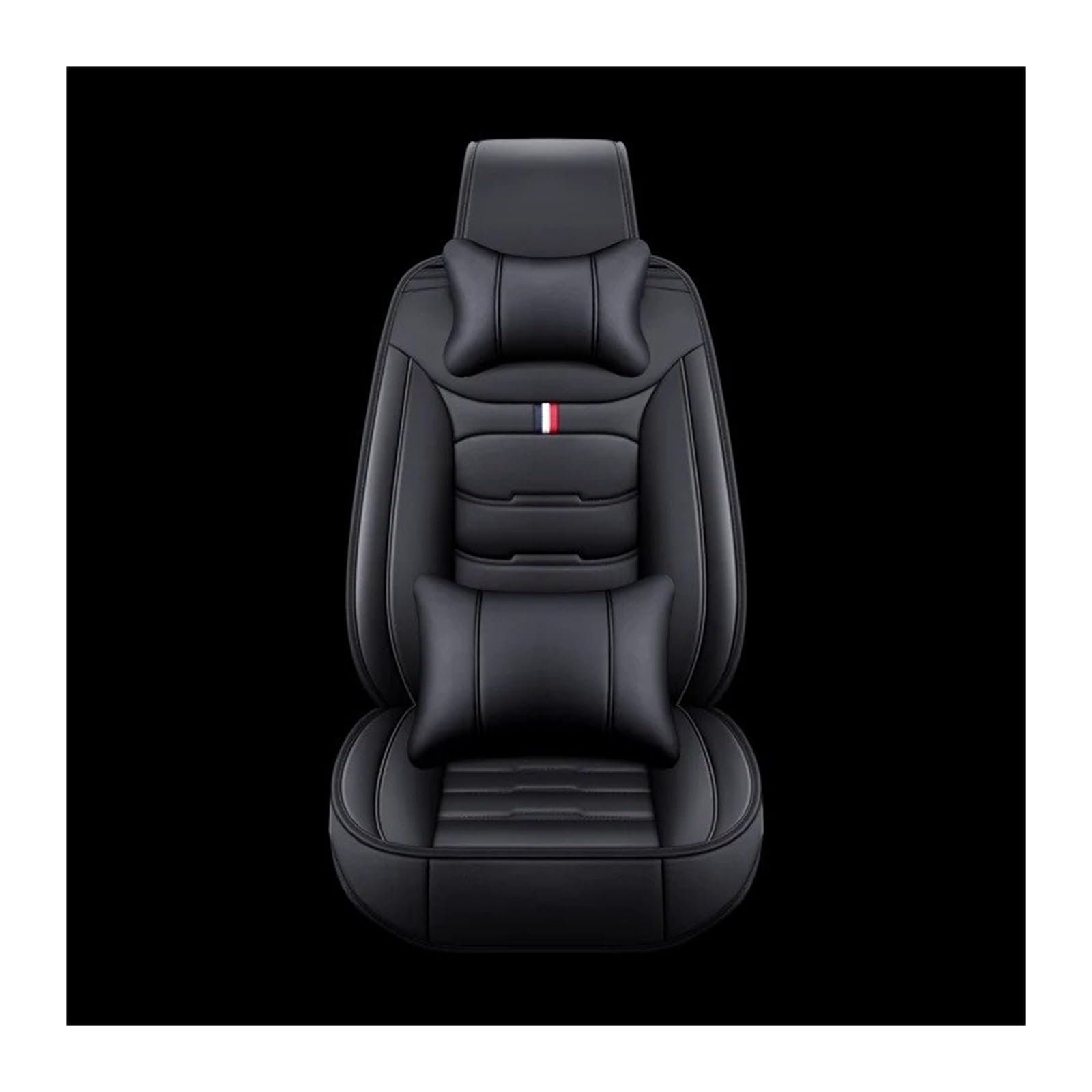 UFITIDU Auto Sitzbezug Autozubehör Für Alle Modelle Für Captur Für Logan Für Kadjar Trafic Für Scenic Armlehne Megane Leder-Autositzbezug Auto Schonbezüge(1 seat Black Pillow) von UFITIDU