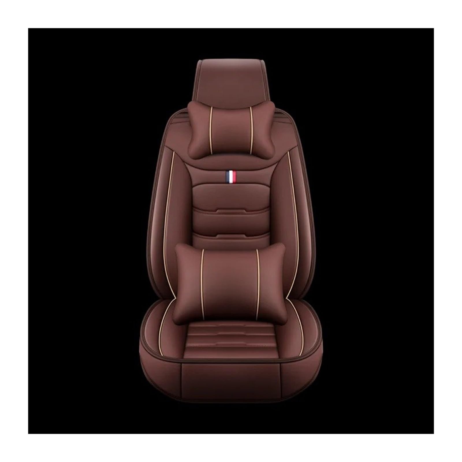 UFITIDU Auto Sitzbezug Autozubehör Für Alle Modelle Für Captur Für Logan Für Kadjar Trafic Für Scenic Armlehne Megane Leder-Autositzbezug Auto Schonbezüge(1 seat Coffee Pillow 2) von UFITIDU