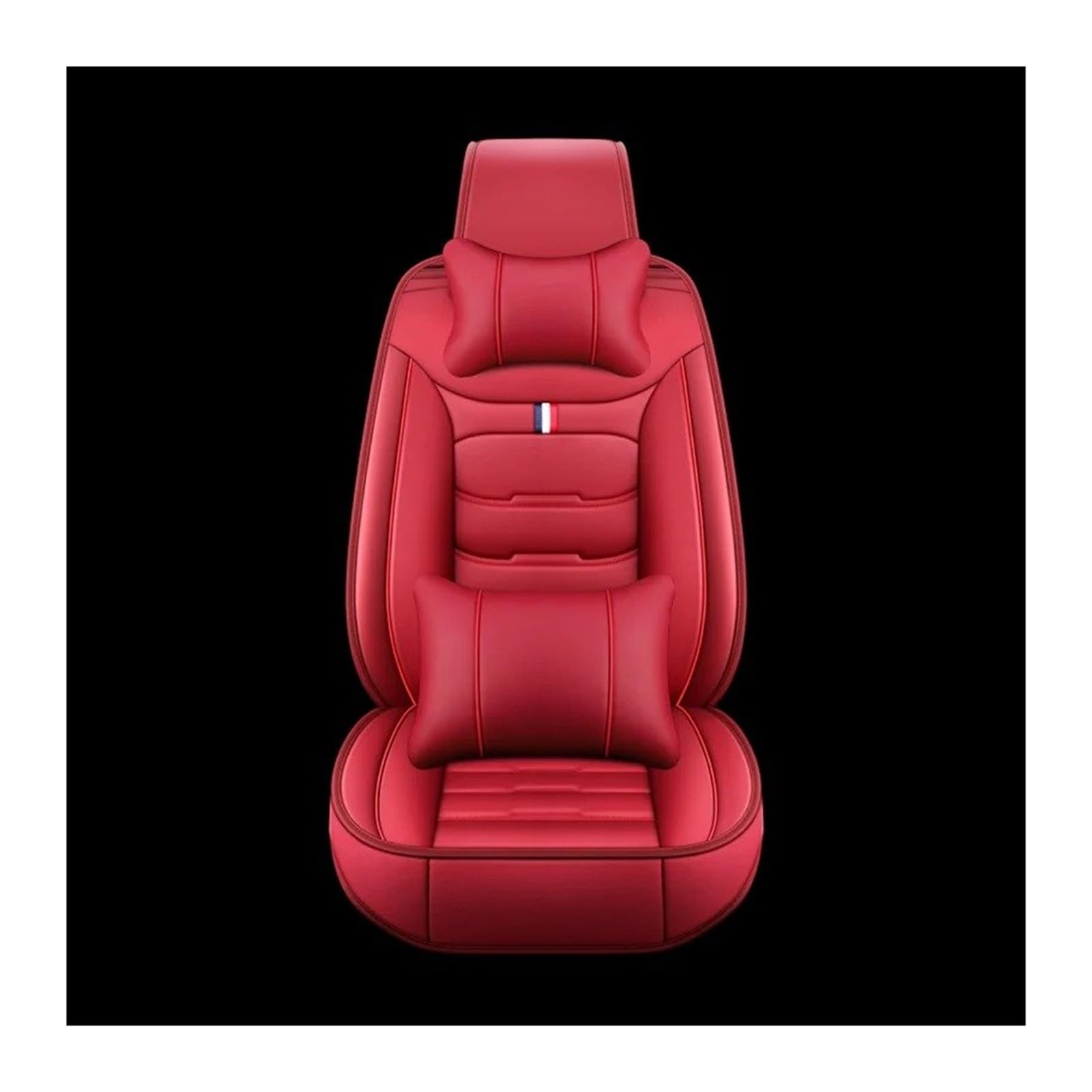 UFITIDU Auto Sitzbezug Autozubehör Für Alle Modelle Für Captur Für Logan Für Kadjar Trafic Für Scenic Armlehne Megane Leder-Autositzbezug Auto Schonbezüge(1 seat Red Pillow) von UFITIDU