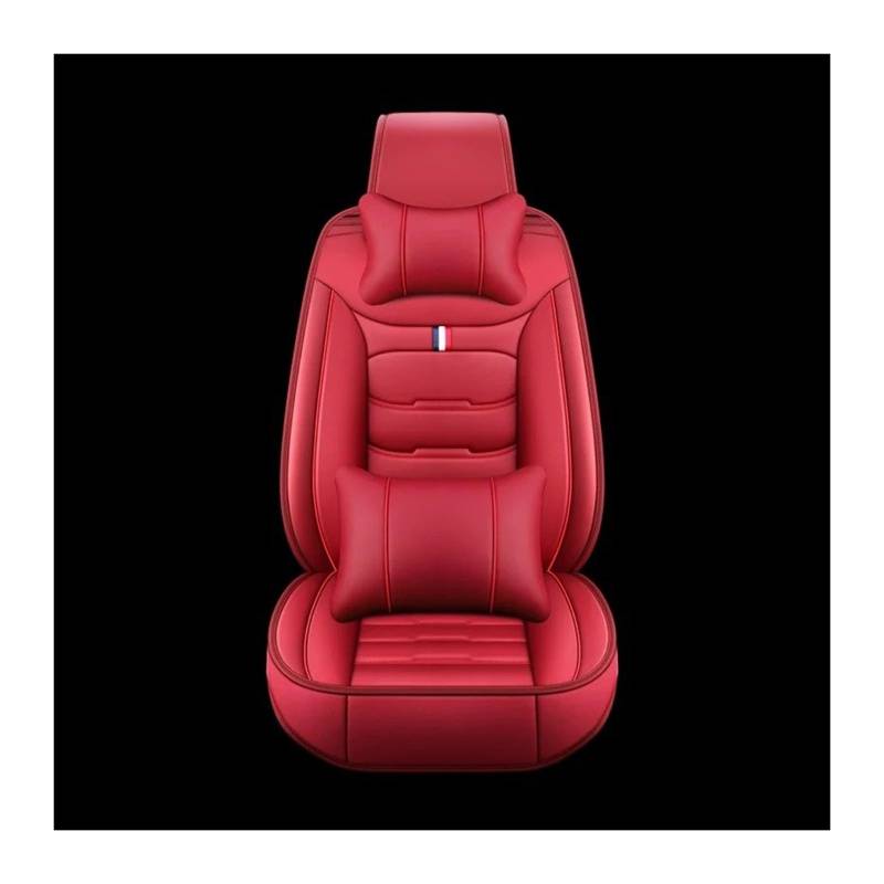 UFITIDU Auto Sitzbezug Autozubehör Für Alle Modelle Für Captur Für Logan Für Kadjar Trafic Für Scenic Armlehne Megane Leder-Autositzbezug Auto Schonbezüge(1 seat Red Pillow) von UFITIDU