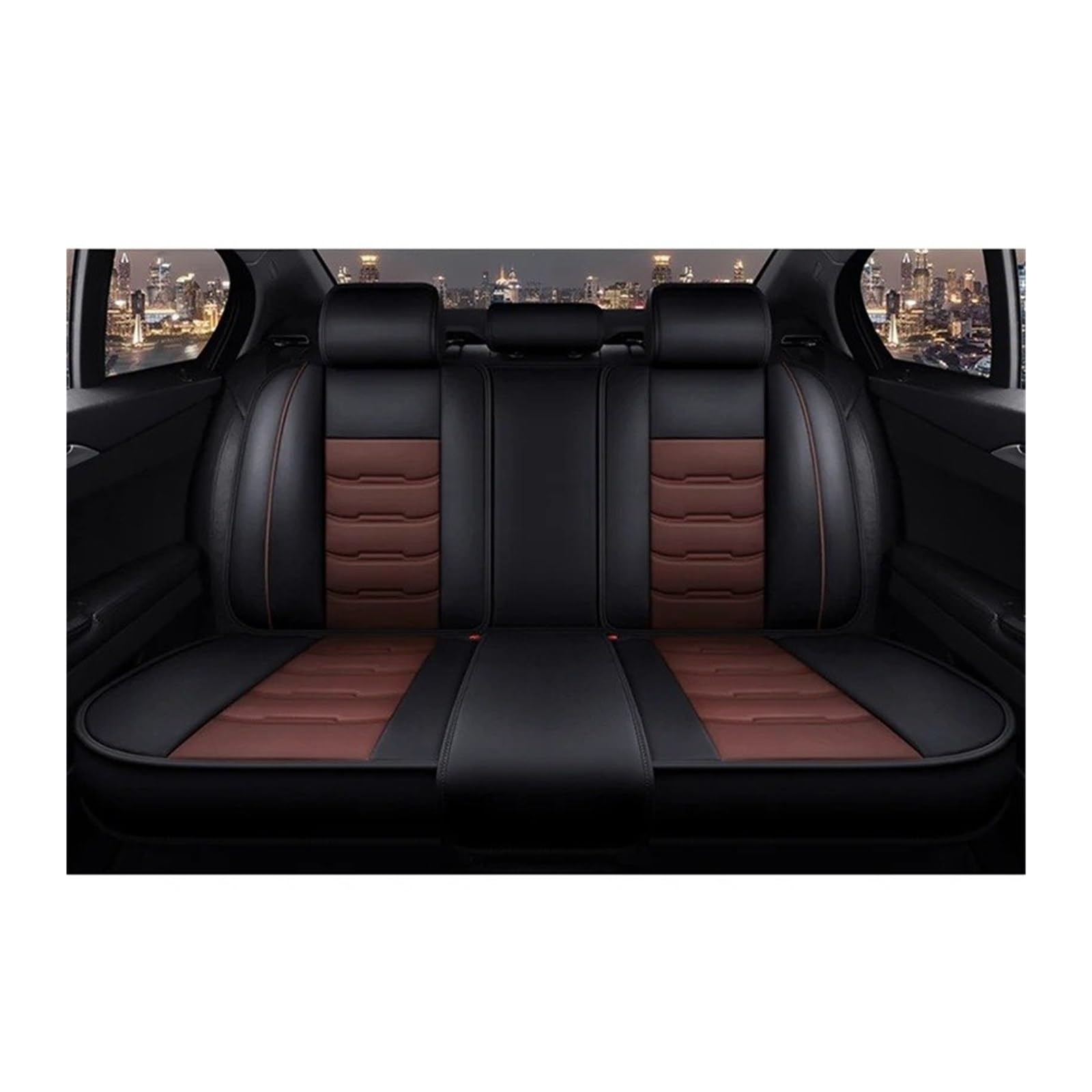 UFITIDU Auto Sitzbezug Autozubehör Für Alle Modelle Für Captur Für Logan Für Kadjar Trafic Für Scenic Armlehne Megane Leder-Autositzbezug Auto Schonbezüge(Rear seat Cover 3) von UFITIDU