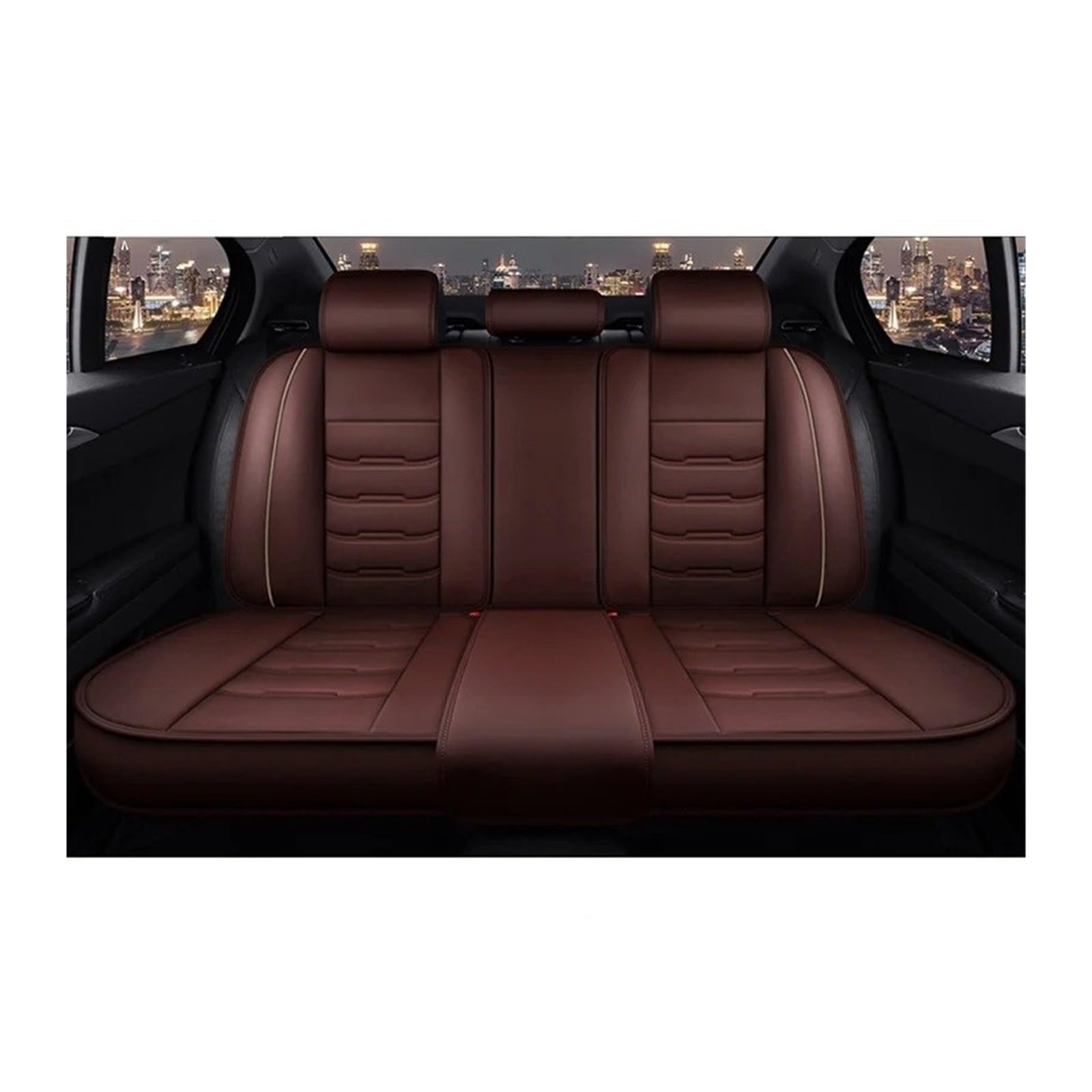 UFITIDU Auto Sitzbezug Autozubehör Für Alle Modelle Für Captur Für Logan Für Kadjar Trafic Für Scenic Armlehne Megane Leder-Autositzbezug Auto Schonbezüge(Rear seat Cover 4) von UFITIDU