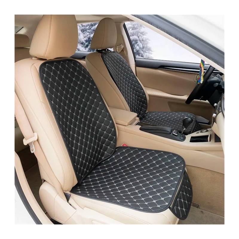 UFITIDU Auto Sitzbezug Four Seasons Vorne Hinten Sitzschutz Autositzkissen Pad Matte Auto-Innenausstattung Universal Leder Autositzbezüge Auto Schonbezüge(2pc Front White line) von UFITIDU