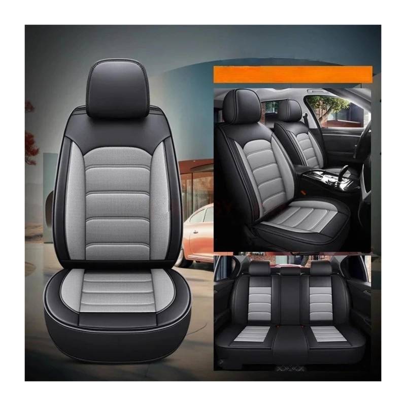 UFITIDU Auto Sitzbezug Für Alle Modelle Für Civic Fit Für CRV XRV Für Accord Für Odyssey Jazz City Car-Styling Interior Universal Leder Autositzbezug Auto Schonbezüge(Black Gray 5 Seat1) von UFITIDU