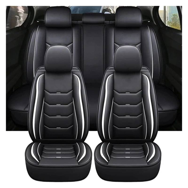 UFITIDU Auto Sitzbezug Für Alle Molle Für Captur Für Logan Für Kadjar Trafic Für Scenic Armlehne Auto-Styling Universal-Ler-Autositzbezug Auto Schonbezüge(Black White) von UFITIDU