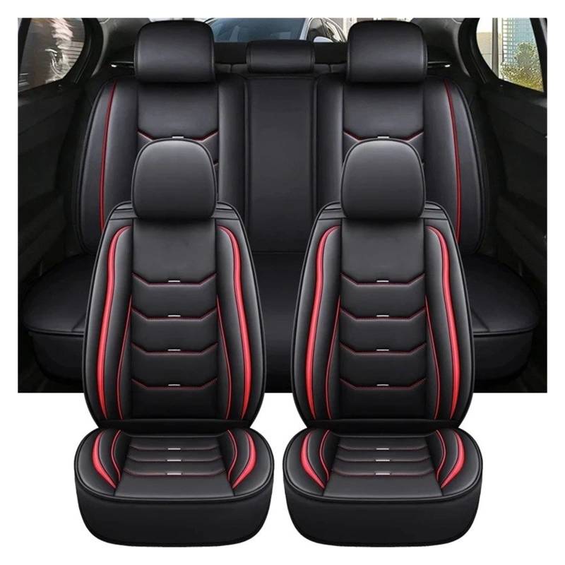 UFITIDU Auto Sitzbezug Für Alle Molle Für Captur Für Logan Für Kadjar Trafic Für Scenic Armlehne Auto-Styling Universal-Ler-Autositzbezug Auto Schonbezüge(Black red) von UFITIDU