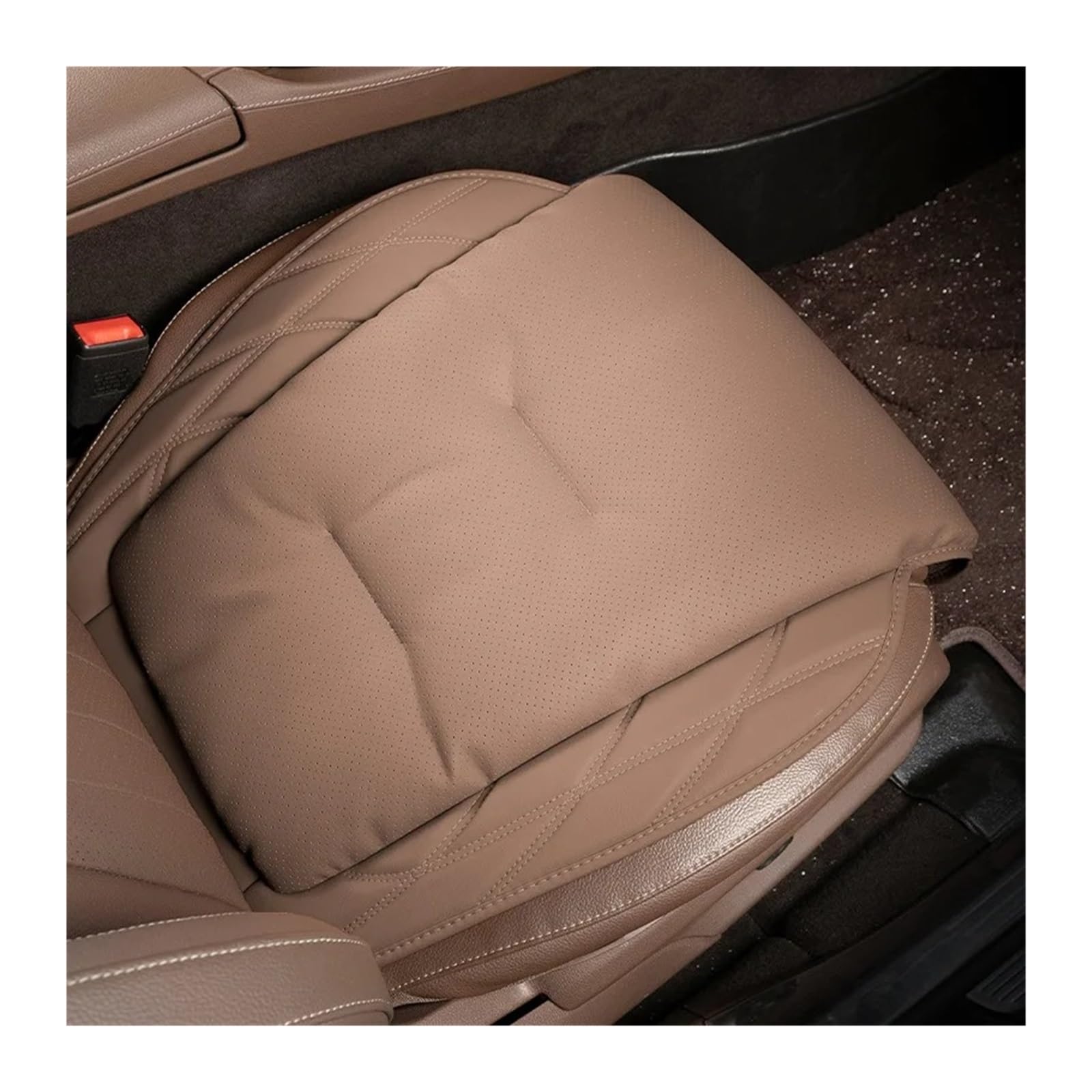 UFITIDU Auto Sitzbezug Für Autositzkissen Hauptfahrer Universal Vierjahreszeiten-Sitzkissen Passende Sitzbezüge Leder Auto Schonbezüge(Cushion-Brown) von UFITIDU