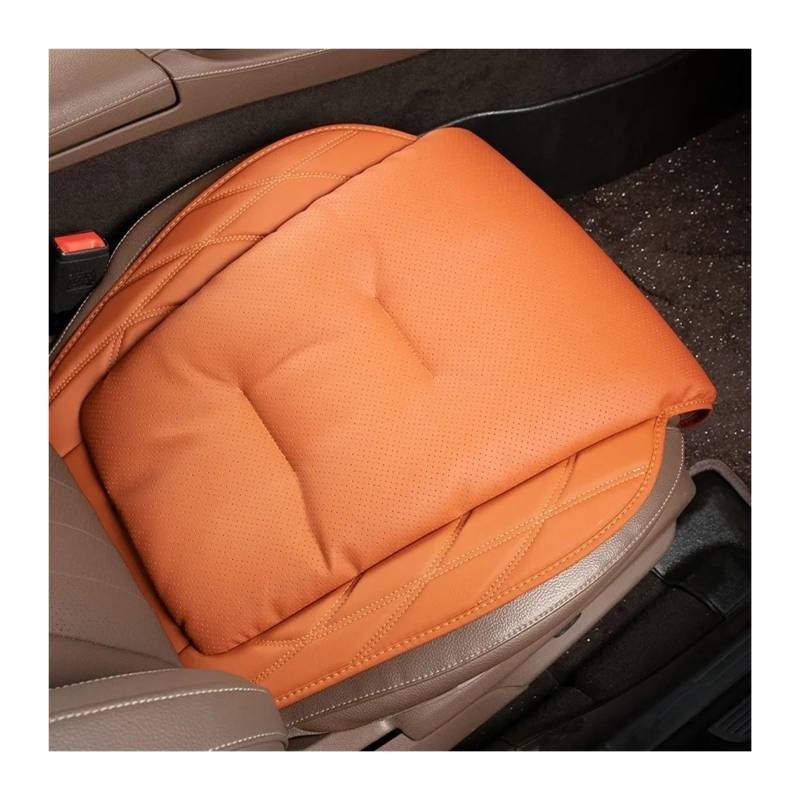 UFITIDU Auto Sitzbezug Für Autositzkissen Hauptfahrer Universal Vierjahreszeiten-Sitzkissen Passende Sitzbezüge Leder Auto Schonbezüge(Cushion-Orange) von UFITIDU