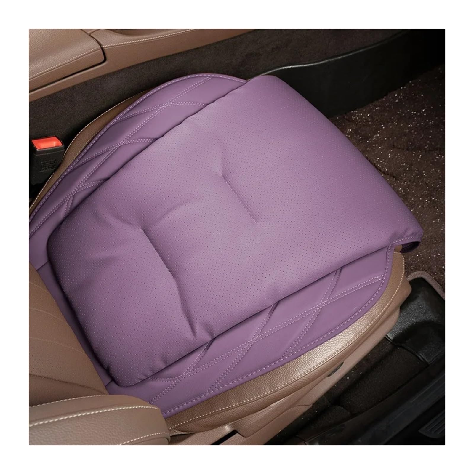 UFITIDU Auto Sitzbezug Für Autositzkissen Hauptfahrer Universal Vierjahreszeiten-Sitzkissen Passende Sitzbezüge Leder Auto Schonbezüge(Cushion-Purple) von UFITIDU