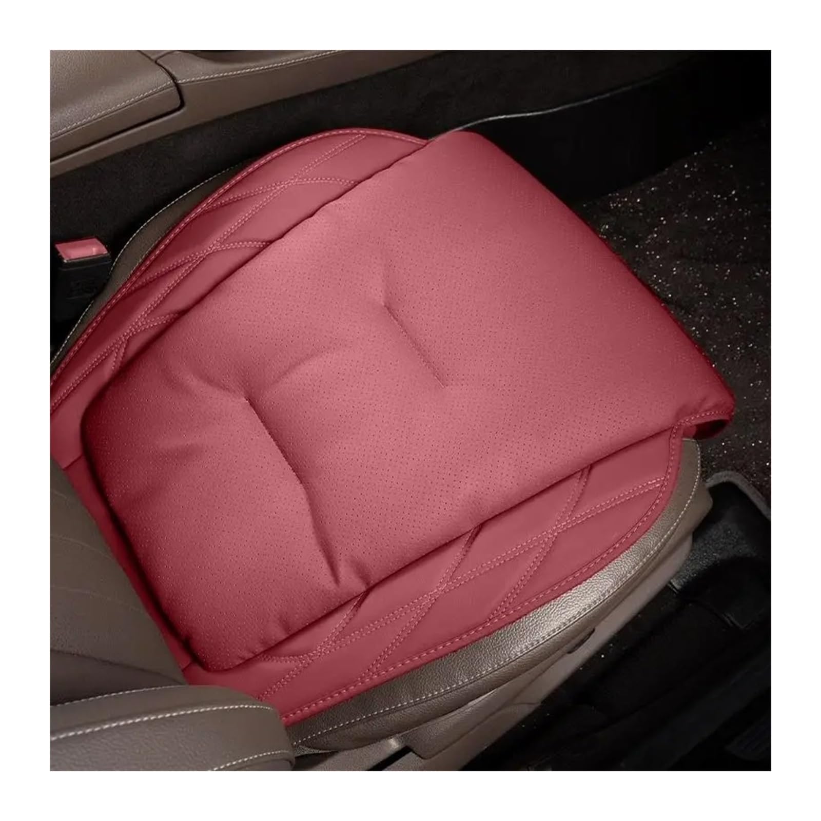 UFITIDU Auto Sitzbezug Für Autositzkissen Hauptfahrer Universal Vierjahreszeiten-Sitzkissen Passende Sitzbezüge Leder Auto Schonbezüge(Cushion-Red) von UFITIDU