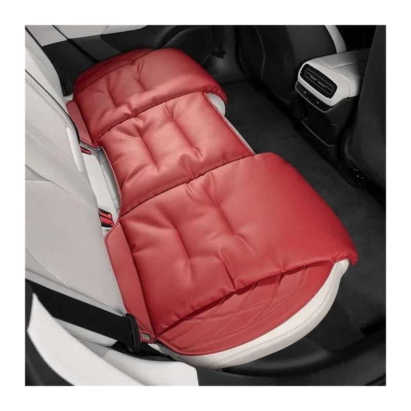 UFITIDU Auto Sitzbezug Für Autositzkissen Taillenkissen Atmungsaktives Und Belüftetes Ganzjahressitzkissen Aus Leder Auto Schonbezüge(Rear Seat-Red) von UFITIDU