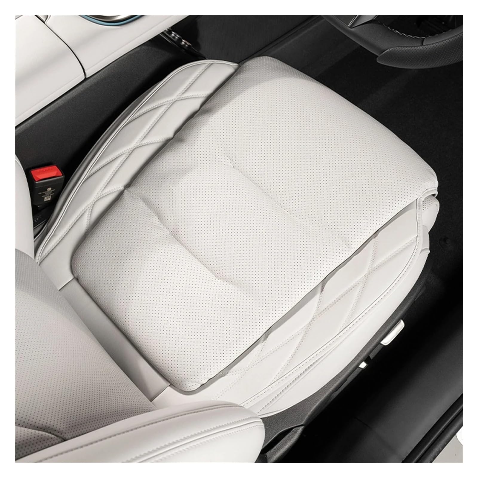 UFITIDU Auto Sitzbezug Für Benz Für AMG W204 W205 W206 W166 W212 W213 W17 Auto Sitz Abdeckung Luxus Leder Auto Sitzkissen Protector Pad Auto Schonbezüge(Light Gray-Cushion) von UFITIDU