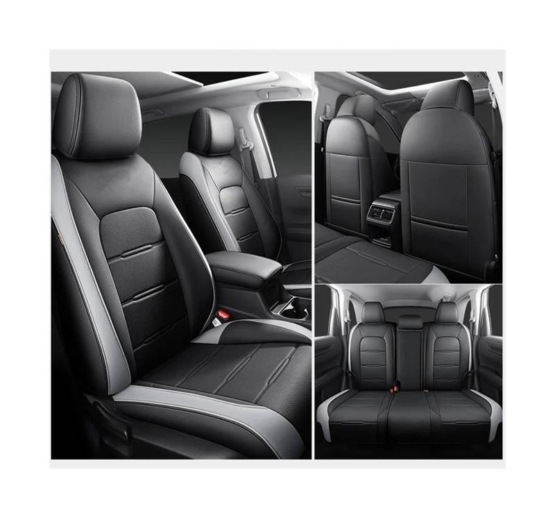 UFITIDU Auto Sitzbezug Für CRV 2023 2024 Custom Fit Autositzbezüge Für Select Full Set Kunstleder Automobil Autozubehör - Weinrot Auto Schonbezüge(Black Gray 2024) von UFITIDU