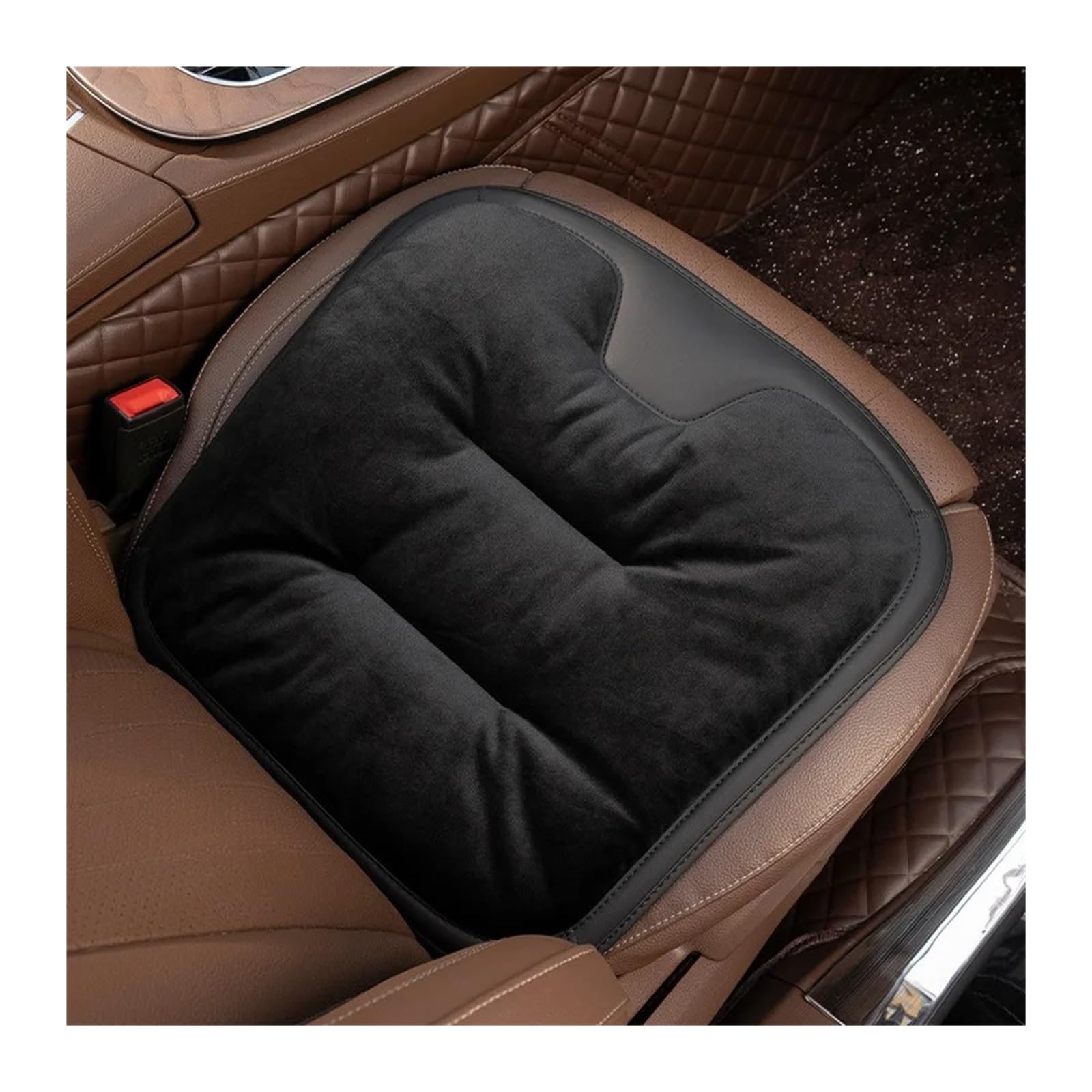 UFITIDU Auto Sitzbezug Für E36 E60 E90 Für X2 Für X1 Für X3 Für X5 E46 E39 E70 Für M3 Flanell Auto Sitzkissen Winter Warme Anti Slip Hinten Sitz Weiche Pad Auto Schonbezüge(1PC Black) von UFITIDU