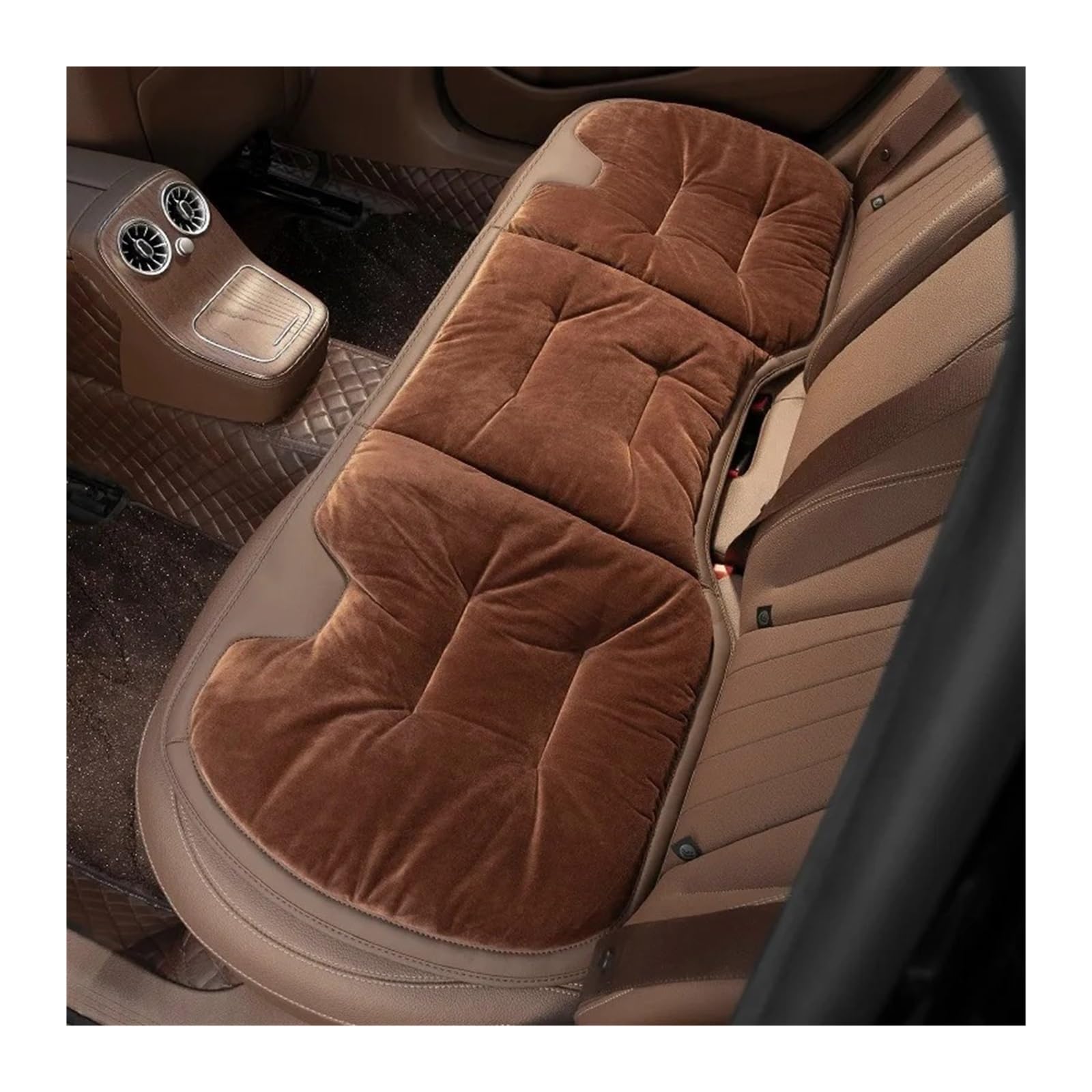 UFITIDU Auto Sitzbezug Für E36 E60 E90 Für X2 Für X1 Für X3 Für X5 E46 E39 E70 Für M3 Flanell Auto Sitzkissen Winter Warme Anti Slip Hinten Sitz Weiche Pad Auto Schonbezüge(1PC Coffee H) von UFITIDU