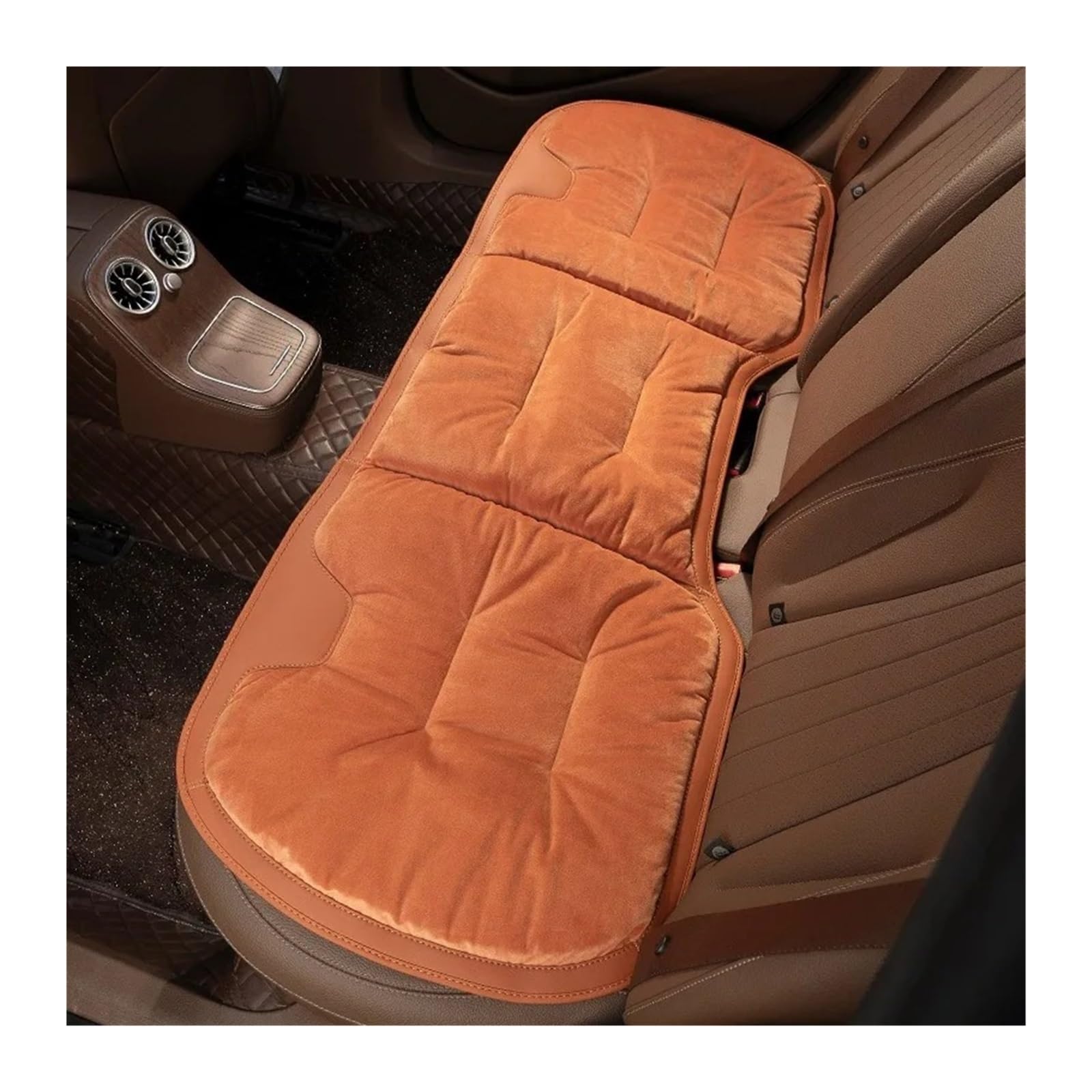 UFITIDU Auto Sitzbezug Für E36 E60 E90 Für X2 Für X1 Für X3 Für X5 E46 E39 E70 Für M3 Flanell Auto Sitzkissen Winter Warme Anti Slip Hinten Sitz Weiche Pad Auto Schonbezüge(1PC Orange H) von UFITIDU