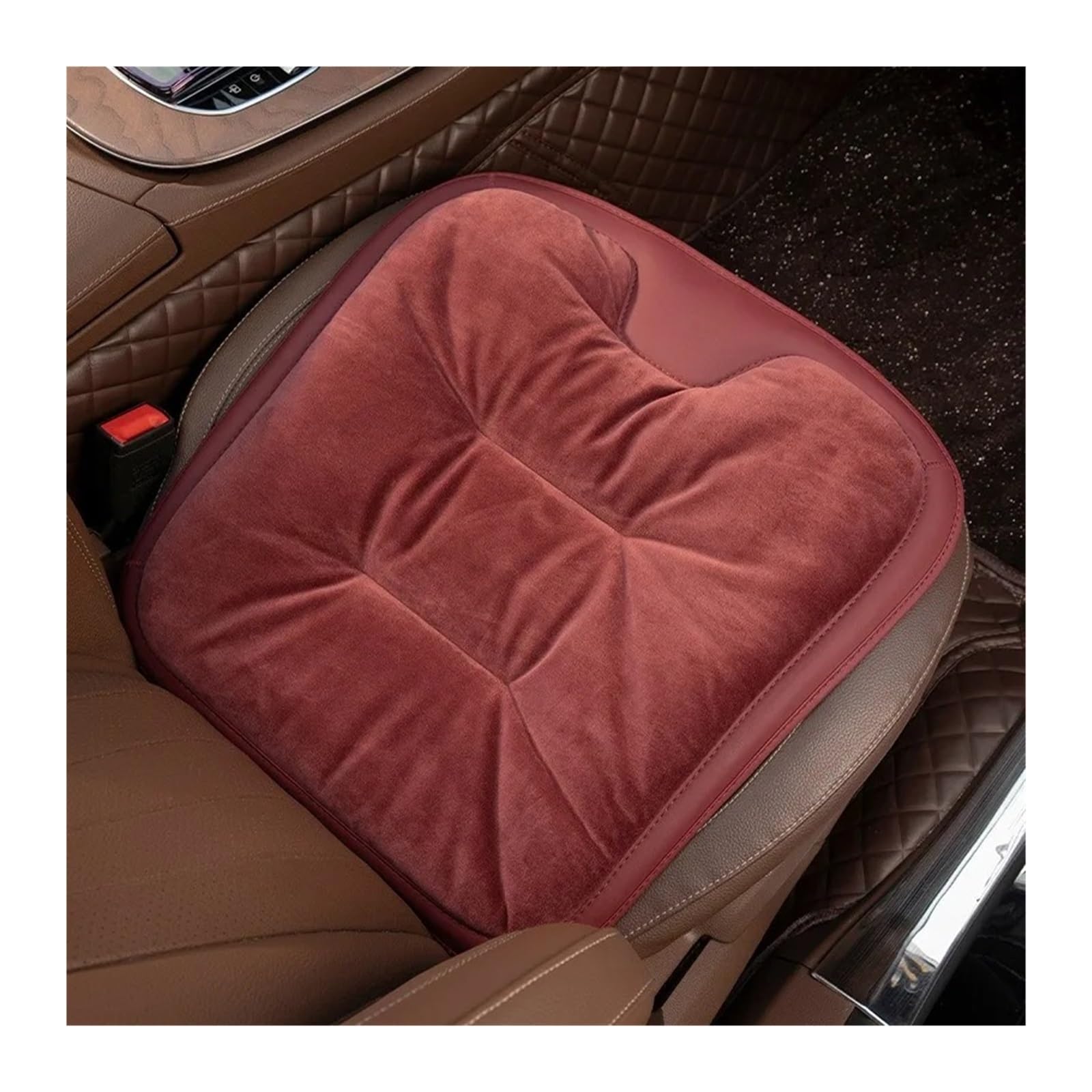 UFITIDU Auto Sitzbezug Für E36 E60 E90 Für X2 Für X1 Für X3 Für X5 E46 E39 E70 Für M3 Flanell Auto Sitzkissen Winter Warme Anti Slip Hinten Sitz Weiche Pad Auto Schonbezüge(1PC Red) von UFITIDU