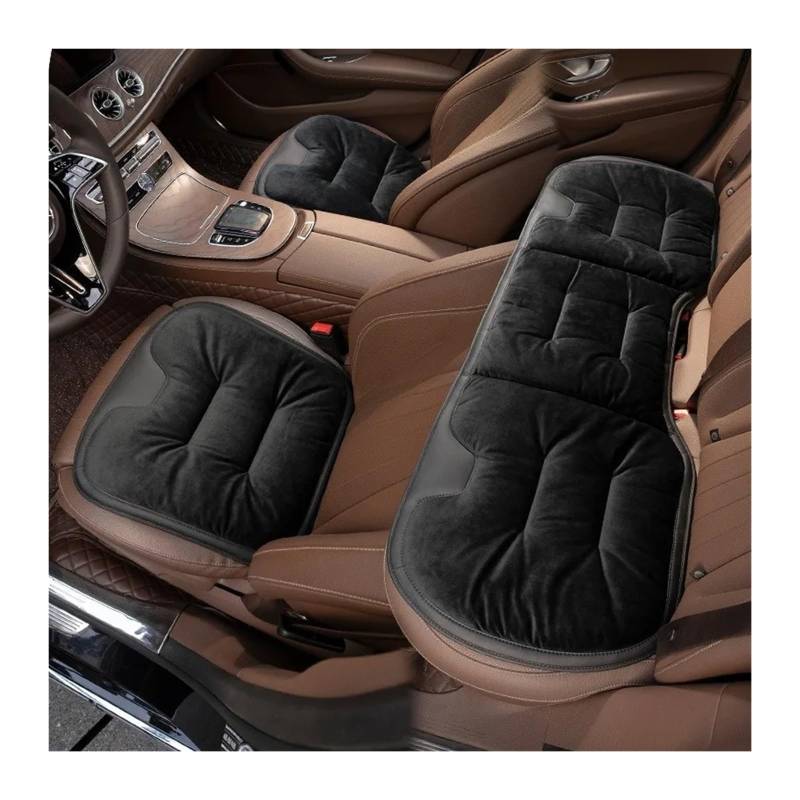 UFITIDU Auto Sitzbezug Für E36 E60 E90 Für X2 Für X1 Für X3 Für X5 E46 E39 E70 Für M3 Flanell Auto Sitzkissen Winter Warme Anti Slip Hinten Sitz Weiche Pad Auto Schonbezüge(3PC Black) von UFITIDU