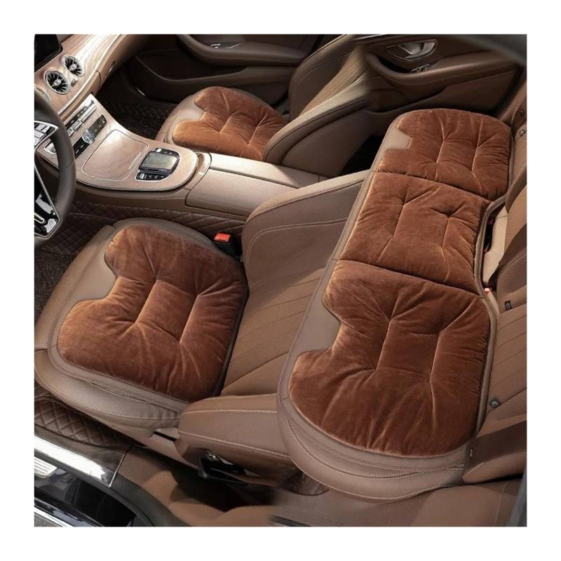 UFITIDU Auto Sitzbezug Für E36 E60 E90 Für X2 Für X1 Für X3 Für X5 E46 E39 E70 Für M3 Flanell Auto Sitzkissen Winter Warme Anti Slip Hinten Sitz Weiche Pad Auto Schonbezüge(3PC Coffee) von UFITIDU