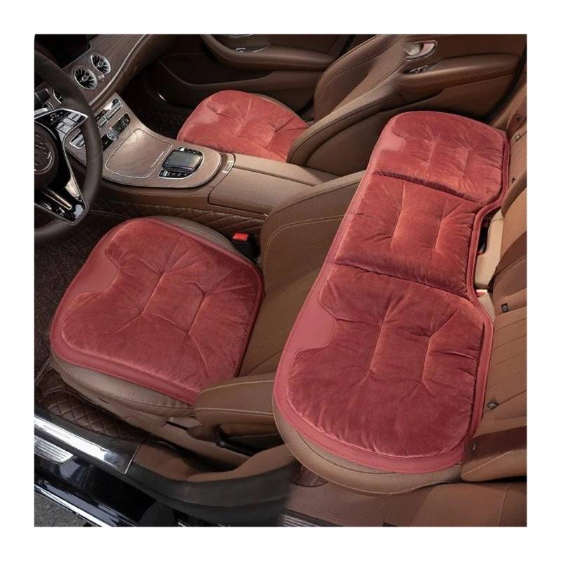 UFITIDU Auto Sitzbezug Für E36 E60 E90 Für X2 Für X1 Für X3 Für X5 E46 E39 E70 Für M3 Flanell Auto Sitzkissen Winter Warme Anti Slip Hinten Sitz Weiche Pad Auto Schonbezüge(3PC Red) von UFITIDU