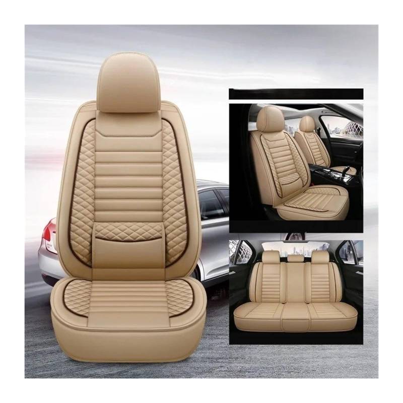 UFITIDU Auto Sitzbezug Für E46 E90 E21 E30 E36 E91 E92 E93 F30 F31 F34 F35 Auto Zubehör 5 Sitze Universal Auto Leder Sitzbezug Auto Schonbezüge(5 Seats Beige) von UFITIDU