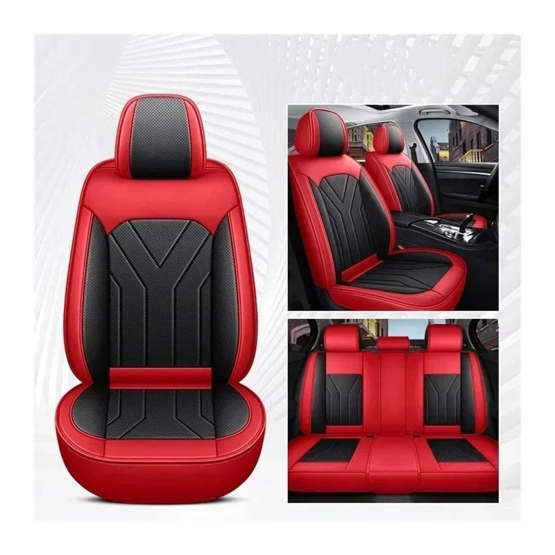 UFITIDU Auto Sitzbezug Für Hyundai Matrix Coupe Für Azera Equus Für Veloster Cncino Für I30 Ix25 Universal Style Autositzbezüge Autozubehör Innendetails Auto Schonbezüge(Black red 5 Seats1) von UFITIDU