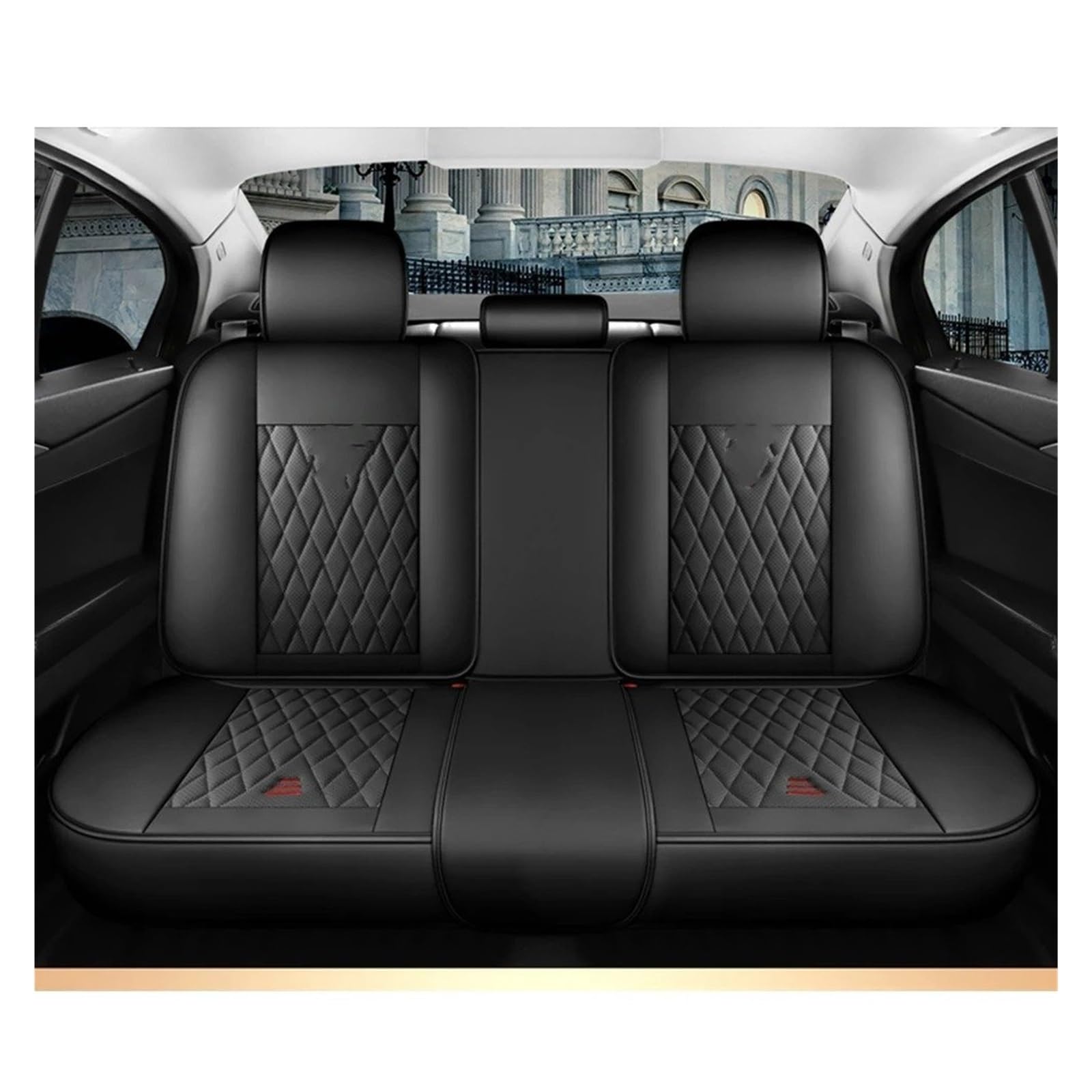 UFITIDU Auto Sitzbezug Für Jeep Für Cherokee WK2 WJ 2004 2014 Für Patriot Für Wrangler Für Kompass 2007 2019 Für Renegade Für Grand Innen Leder Auto Sitz Abdeckung Auto Schonbezüge(Black Rear) von UFITIDU