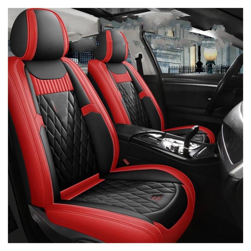 UFITIDU Auto Sitzbezug Für Jeep Für Cherokee WK2 WJ 2004 2014 Für Patriot Für Wrangler Für Kompass 2007 2019 Für Renegade Für Grand Innen Leder Auto Sitz Abdeckung Auto Schonbezüge(Black Red Front) von UFITIDU