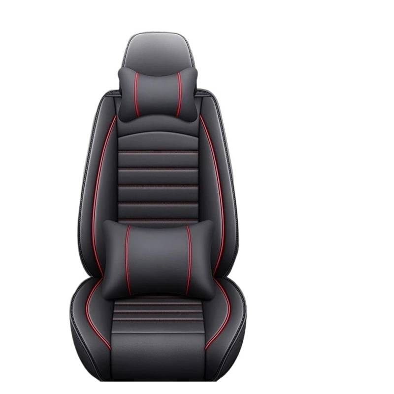 UFITIDU Auto Sitzbezug Für Lexus GT200 ES240 ES250 ES350 GX460 GX470 GX400 GS300 GS350 Auto Zubehör Universal All Inclusive Auto Leder Sitzbezug Auto Schonbezüge(BlackRed Pillow) von UFITIDU